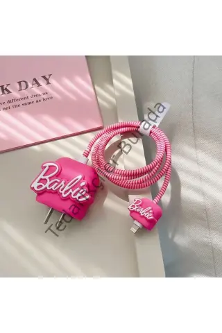 İphone 18w/20w Uyumlu Barbie Şarj Kılıfı, Şarj Kablosu Örme Aparatı, Toparlayıcı