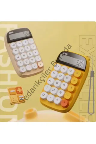 Sevimli Kare Tuşlu 10 Haneli Ldc Ekran Hesap Makinası Kahverengı