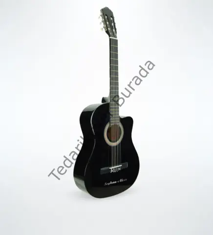 Kişiye Özel Madrid Tam Boy Siyah Klasik Gitar