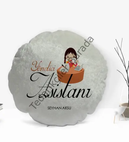 Kişiye Özel İsimli Yönetici Asistanı Tasarımlı Dekoratif Kırlent Yastık-1