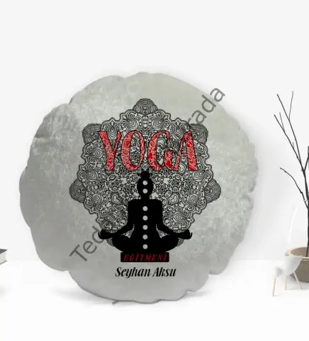 Kişiye Özel İsimli Yoga Eğitmeni Tasarımlı Dekoratif Kırlent Yastık-2
