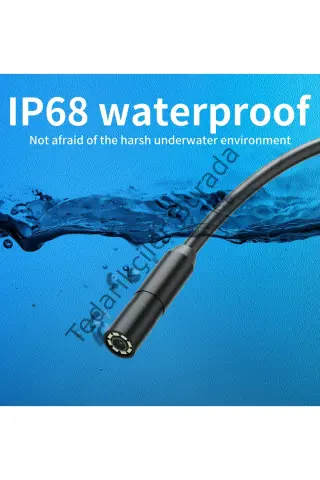 Endoskop Yılan Video Kamera İos Uyumlu Led’li 10 Metre 7 Mm Sert Kablo 2mp Full Hd