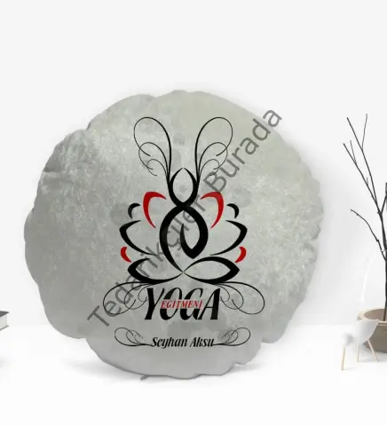 Kişiye Özel İsimli Yoga Eğitmeni Tasarımlı Dekoratif Kırlent Yastık-1