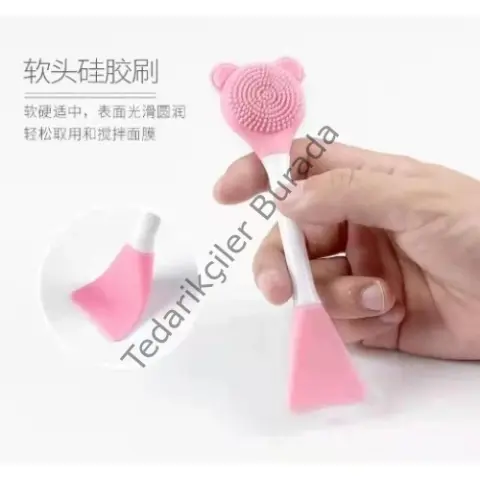 Silikon Yüz Temizleme Fırçası ve Maske Uygulama Spatulası