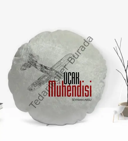 Kişiye Özel İsimli Uçak Mühendisi Tasarımlı Dekoratif Kırlent Yastık-1