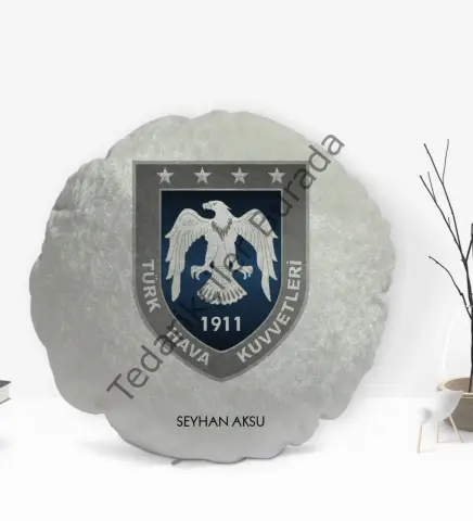 Kişiye Özel İsimli Türk Hava Kuvvetleri Tasarımlı Dekoratif Kırlent Yastık-1
