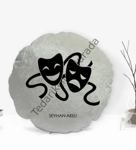 Kişiye Özel İsimli Tiyatro Sanatçısı Tasarımlı Dekoratif Kırlent Yastık-1