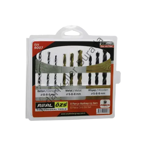 9 Parça Matkap Ucu Seti – Beton/Metal/Ahşap (5/6/8 mm)