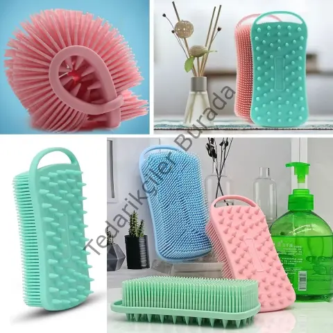 Kendiliğinden Askılı Peeling ve Masaj Etkili Silikon Banyo Vücut Fırçası (5616)