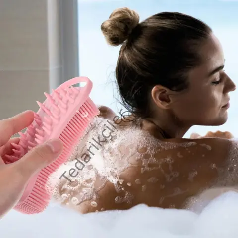 Kendiliğinden Askılı Peeling ve Masaj Etkili Silikon Banyo Vücut Fırçası (5616)