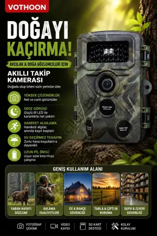 Fotokapan Kamera 3 Sensör 16mp Full Hd 1080p Gece Görüşlü 2 Inç Lcd Ekran