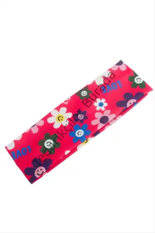 Çiçek Desenli Saç Bandı 6 cm