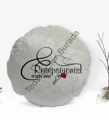 Kişiye Özel İsimli Resepsiyonist Uzmanı Tasarımlı Dekoratif Kırlent Yastık-1