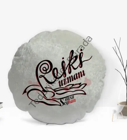 Kişiye Özel İsimli Reiki Uzmanı Tasarımlı Dekoratif Kırlent Yastık-2