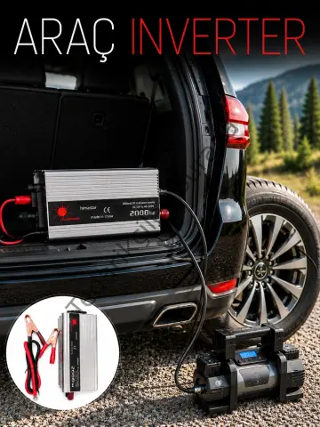 2000w Araç İnverter Aküden Güç Dönüştürücü Elektrik Üreten Taşınabilir