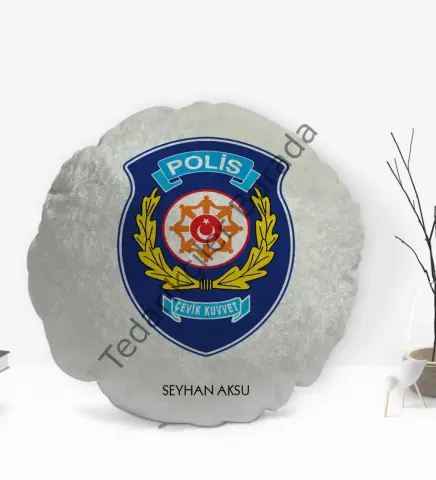 Kişiye Özel İsimli Polis Çevik Kuvvet Tasarımlı Dekoratif Kırlent Yastık-1