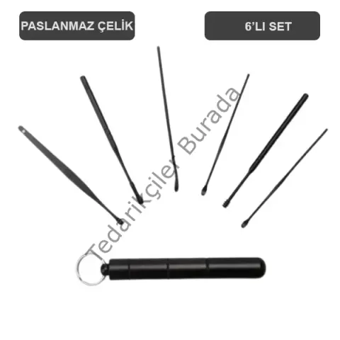 EZERE 6 Parça Spiral Kulak Temizleme Seti- Paslanmaz Çelik Temizleme Seti-(5775)