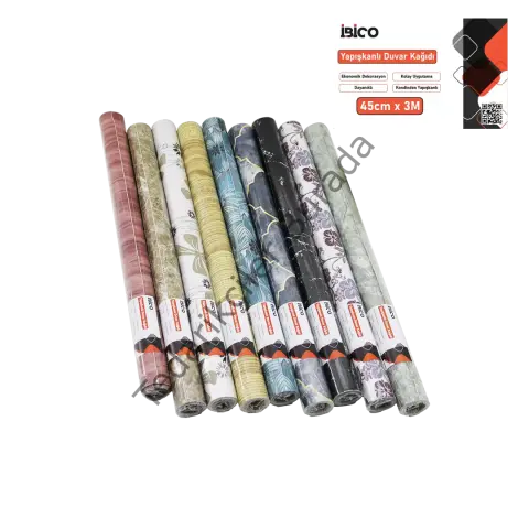 Kendinden Yapışkanlı Folyo Duvar Kağıdı 3m x 45cm (Mix Desen)