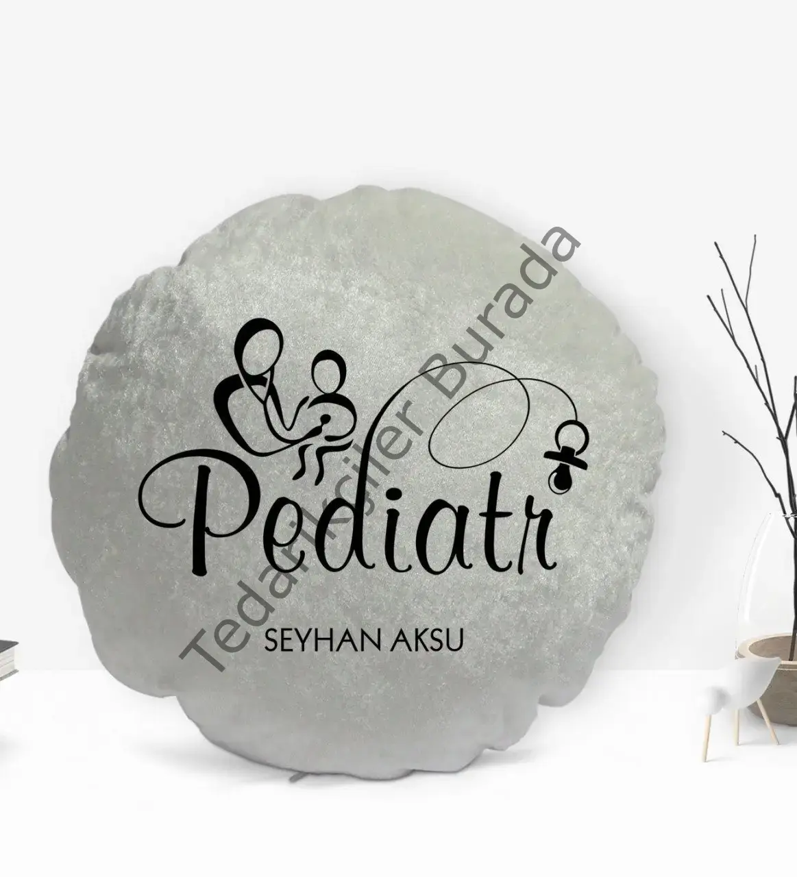 Kişiye Özel İsimli Pediatr Tasarımlı Dekoratif Kırlent Yastık-1