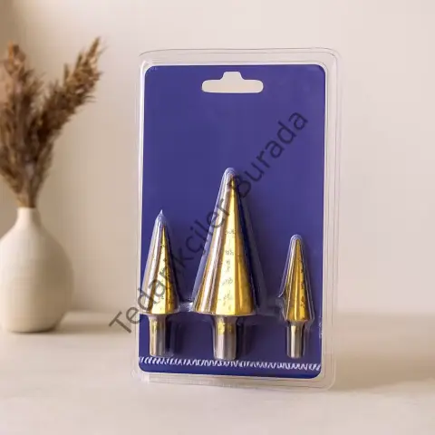 HSS kademeli matkap ucu seti 4-12 / 4-20 / 4-32 mm (3 parça)