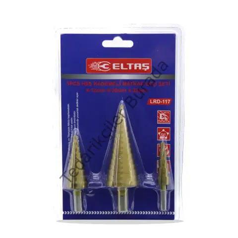 HSS kademeli matkap ucu seti 4-12 / 4-20 / 4-32 mm (3 parça)