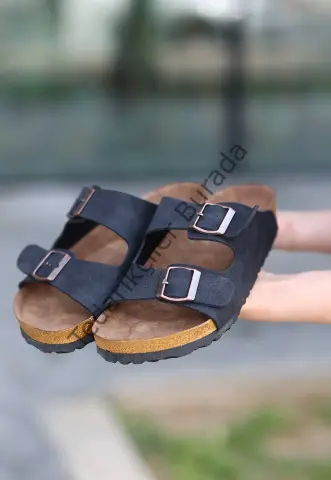 Rıno Siyah  Nubuk Terlik