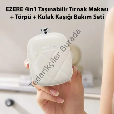 EZERE 4in1 Taşınabilir Tırnak Makası + Törpü + Kulak Kaşığı Bakım Seti-(5775)