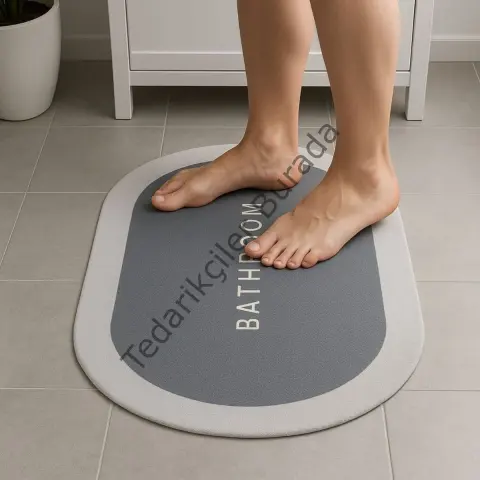 Sihirli Süper Su Emici Kaymaz Tabanlı Oval Paspas 40*60 cm