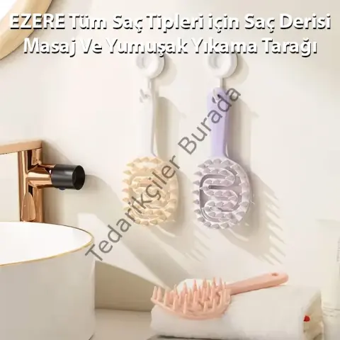 EZERE Tüm Saç Tipleri için Saç Derisi Masaj Ve Yumuşak Yıkama Tarağı-(5775)