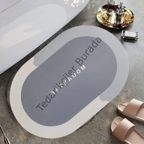 Sihirli Süper Su Emici Kaymaz Tabanlı Oval Paspas 40*60 cm