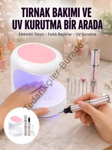 Tırnak Matkabı Ve Led Oje Kurutucu 2’li Profesyonel Bakım Seti Yeni Nesil