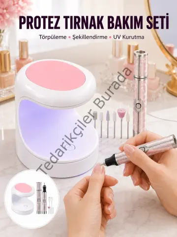 20.000 Rpm Tırnak Matkabı + Mini Led Oje Kurutma Cihazı Seti Yeni Nesil