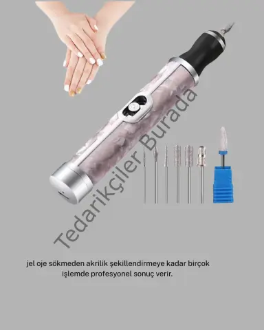 20.000 Rpm Tırnak Matkabı + Mini Led Oje Kurutma Cihazı Seti Yeni Nesil