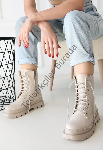 Orge Bej Cilt Bağcıklı Bot