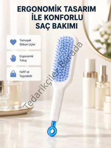 Pratik Mekanizmalı Saç Tarağı – Kendi Kendini Temizler, Taşınabilir