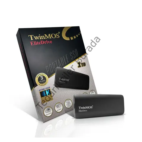 TwinMOS PSSDGGBMED32, 1TB, Taşınabilir External SSD, USB 3.2, Type-C (Dark Grey)