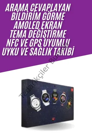 Unısex Yuvarlak Ekranlı 7 Kordonlu Akıllı Saat GPS Destekli Çoklu Kordon Seçeneği