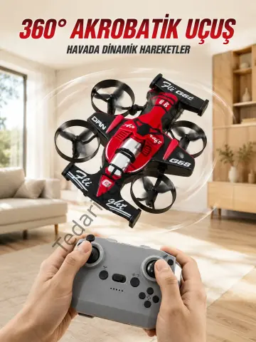 Akrobatik Drone Uzaktan Kumandalı 3 Kademeli Hız 360° Dairesel Uçuş Özellikli