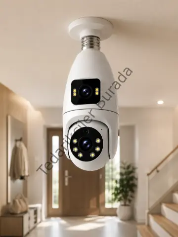 360° Ev İzleme Wi-Fi Çift Lens Akıllı Ampul Kamera