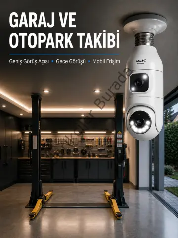 360° Ev İzleme Wi-Fi Çift Lens Akıllı Ampul Kamera