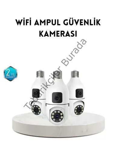 Ampul Tipi WiFi Kamera 2MP Lensli Full HD Görüntü ve Akıllı Hareket Algılama (Kopya)