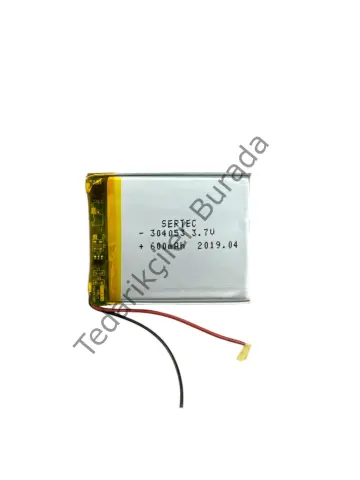 304053 3.7V 600 MAh Li-Polymer Pil Devreli/1.5A