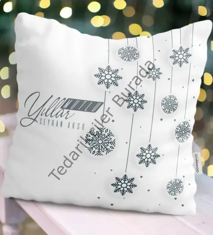 Kişiye Özel Yılbaşı Mutlu Yıllar Temalı Saten Yastık - 10