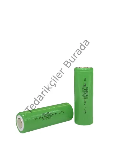 1.2V 2800 Mah - A Size - Ni-MH Şarjlı Pil - Başsız / Flat Head