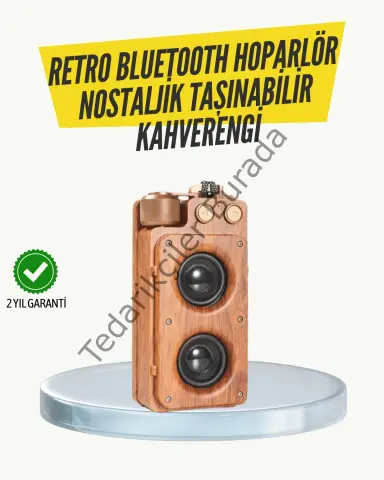 Klasik Görünümlü Bluetooth Hoparlör 360 Derece Stereo ve FM Radyo
