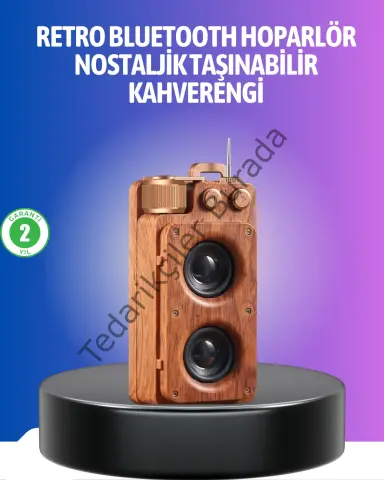 Vintage Tasarımlı Bluetooth Hoparlör Uzun Pil Ömürlü ve FM Destekli