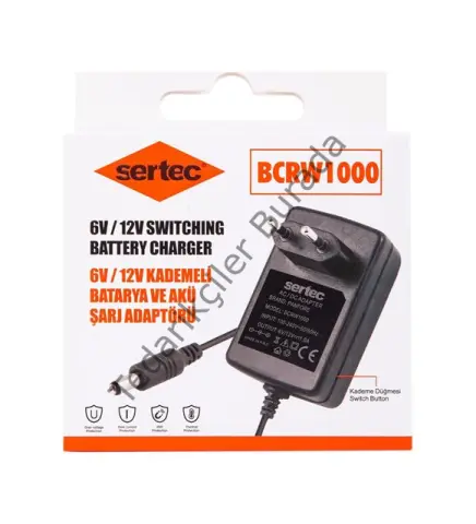 BCRW1000 6V/12V 1A Kademeli Batarya ve Akü Şarj Adaptörü
