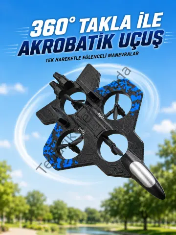 Uzaktan Kumandalı Savaş Uçağı Drone 2.4 GHz Jiroskoplu Tek Tuş Kalkış İniş 360° Dönüş