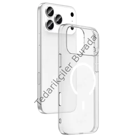 Newface Apple İphone 18 Pro Max Combo Sert Şeffaf Magsafe Kapak - Şeffaf
