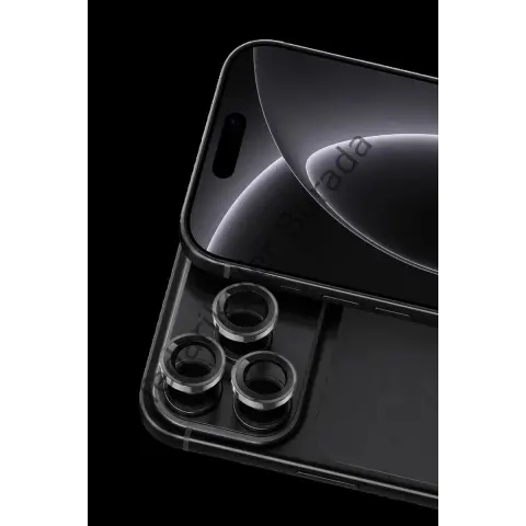 Newface Apple İphone 18 Pro Max Raze Metal Kamera Lens - Siyah